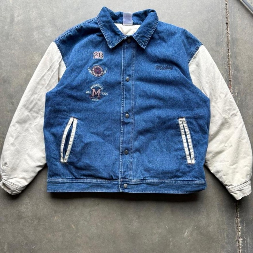 90s Disney Mickey Denim Bomber Jacket - Picture 3 of 8